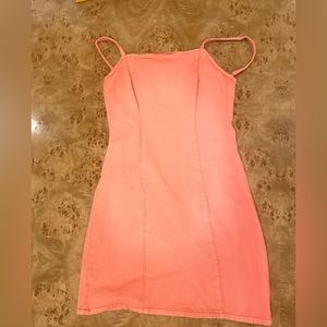 MPD Neon Pink Jean Dress, XS
